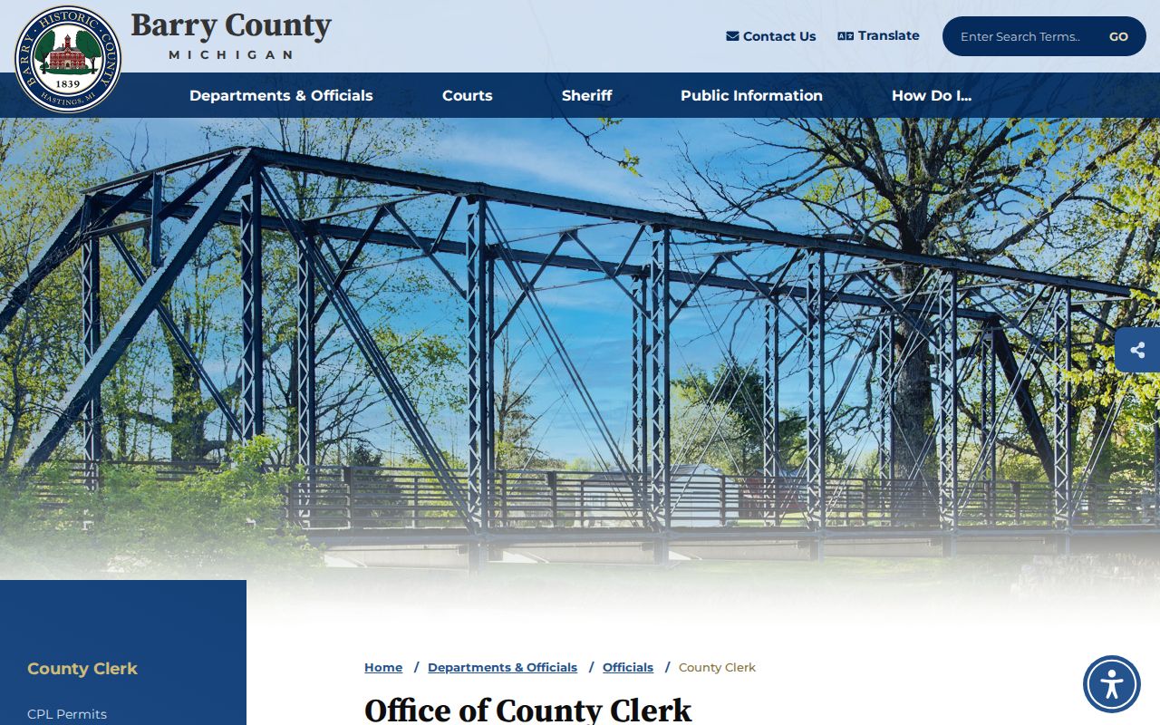 Barry County Clerk and circuit clerk office for arrest warrant case questions