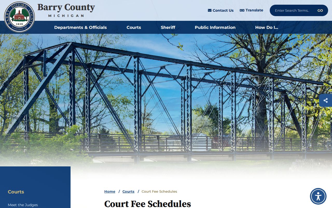 Barry County court fee schedule linked to arrest warrant case costs