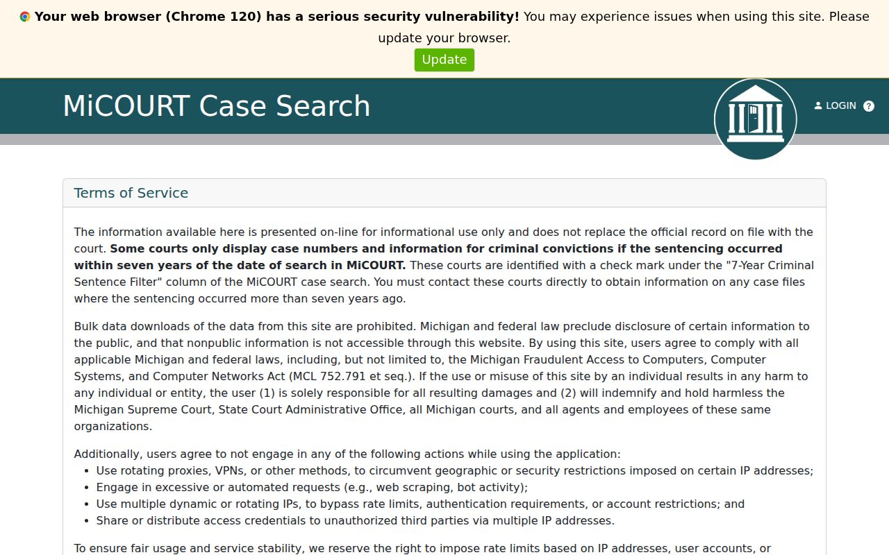Barry 56-B District Court search route for Barry County active warrant questions
