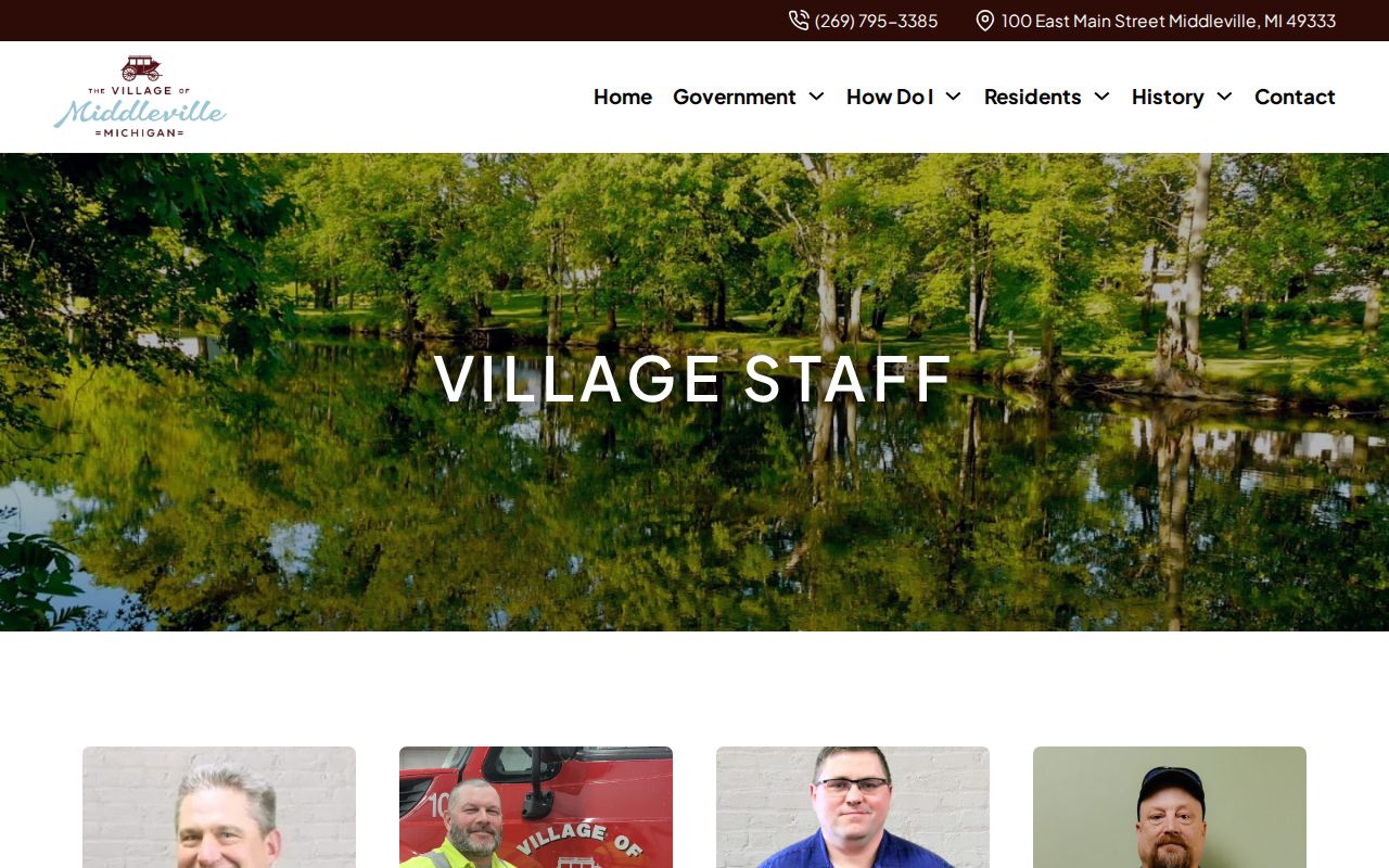 Middleville village staff page listing the Barry County Sheriff Middleville Unit