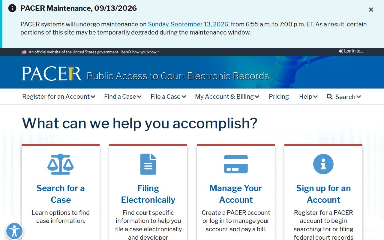Federal public records access page linked from Barry County most wanted context